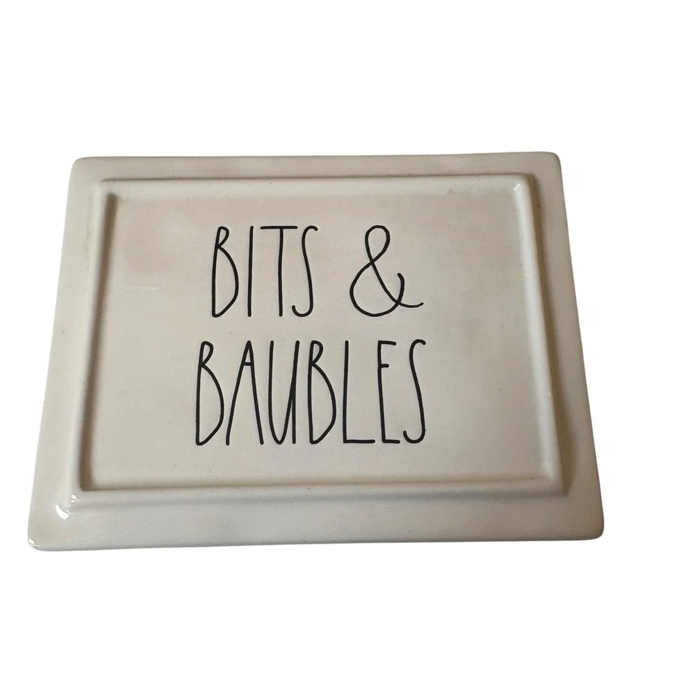 Rae Dunn Artisan Collection Ceramic Bits & Baubles Jewelry/Trinket Box